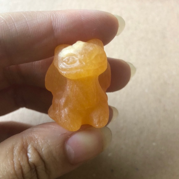 Other - Orange calcite carved Toothless dragon